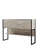 HABITAT ET JARDIN - Console en bois "Luxe" - 120 x 30 x 80 cm - Travertin Noir - vignette