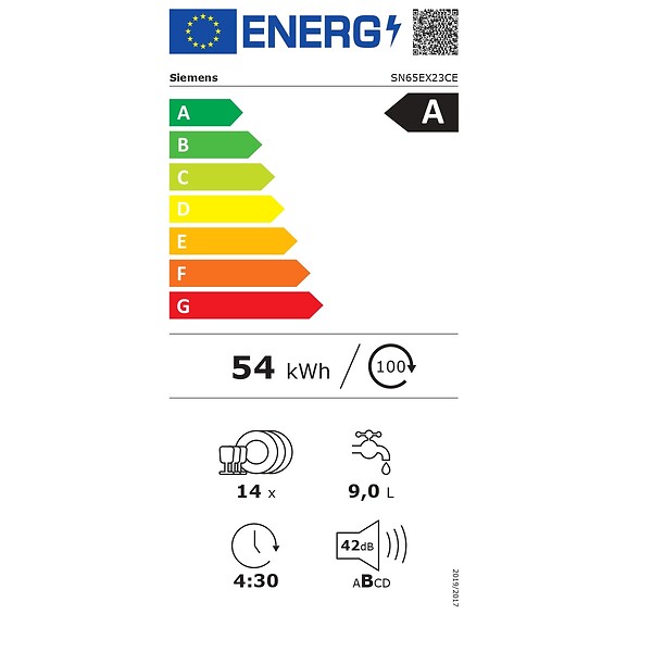 SIEMENS - Lave-vaisselle 60cm 14 Couverts 42db Tout Intégrable - SN65EX23CE - large