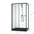 AURLANE - Cabine de douche rectangulaire 110x80x197 cm - Porte coulissante - Receveur Noir Mat - vignette