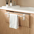 EMKE - EMKE Porte-serviettes extensible blanc en acier inoxydable SUS201, support télescopique réglable 400–635 mm, 100 × 100 × 630 mm - vignette