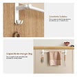 EMKE - EMKE Porte-serviettes extensible blanc en acier inoxydable SUS201, support télescopique réglable 400–635 mm, 100 × 100 × 630 mm - vignette