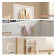EMKE - EMKE Porte-serviettes extensible blanc en acier inoxydable SUS201, support télescopique réglable 400–635 mm, 100 × 100 × 630 mm - vignette