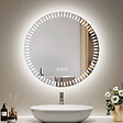 EMKE - EMKE Miroir led salle de bain ф60 cm Miroir salle de bain lumineux avec 3 Couleurs de lumière réglables+Anti-buée, Économie d'énergie miroir led - vignette