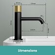 EMKE - EMKE Mitigeur de lavabo noir avec levier doré, robinet salle de bain monocommande en laiton, cartouche céramique, 181 × 166 × 50 mm - vignette