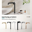 EMKE - EMKE Mitigeur de Lavabo Noir Mat Design, 332 × 220 × 76 mm, Robinet Salle de Bain en Laiton, Cartouche Céramique Longue Durée, Pose Rapid - vignette