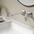 EMKE - EMKE Mitigeur de lavabo mural chromé, robinet monocommande salle de bain avec aérateur, cartouche céramique, 233 × 127 × 110 mm - vignette