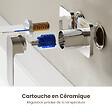 EMKE - EMKE Mitigeur de lavabo mural chromé, robinet monocommande salle de bain avec aérateur, cartouche céramique, 233 × 127 × 110 mm - vignette