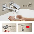 EMKE - EMKE Mitigeur de lavabo mural chromé, robinet monocommande salle de bain avec aérateur, cartouche céramique, 233 × 127 × 110 mm - vignette