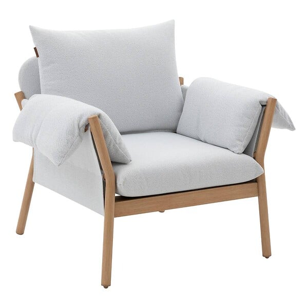 HESPERIDE - Fauteuil de salon de jardin "Odemilia" gris aluminium et polyester - large