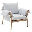 HESPERIDE - Fauteuil de salon de jardin "Odemilia" gris aluminium et polyester - vignette