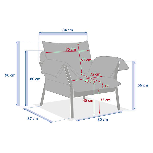HESPERIDE - Fauteuil de salon de jardin "Odemilia" gris aluminium et polyester - large