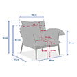 HESPERIDE - Fauteuil de salon de jardin "Odemilia" gris aluminium et polyester - vignette