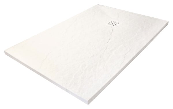 ONDEE - Receveur de douche NARA - Antidérapant Découpable 90x100 cm Résine Blanc Bonde - large