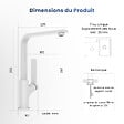 EMKE - EMKE Mitigeur de Cuisine Blanc Mat, Robinet Monocommande Rotatif 360°, 30,3 × 22,5 cm, Design Fin en Acier Inoxydable - vignette