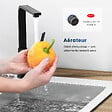 EMKE - EMKE Mitigeur de Cuisine Noir Mat, Robinet Monocommande Rotatif 360°, 30,3 × 22,5 cm, Design Fin en Acier Inoxydable - vignette