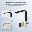 EMKE - EMKE Mitigeur de Cuisine Noir Mat, Robinet Monocommande Rotatif 360°, 30,3 × 22,5 cm, Design Fin en Acier Inoxydable - vignette