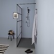 KIAMAMI VALENTINA - Paroi De Douche À L'italienne 140Cm Transparente Avec Décoration Noire Mate - vignette
