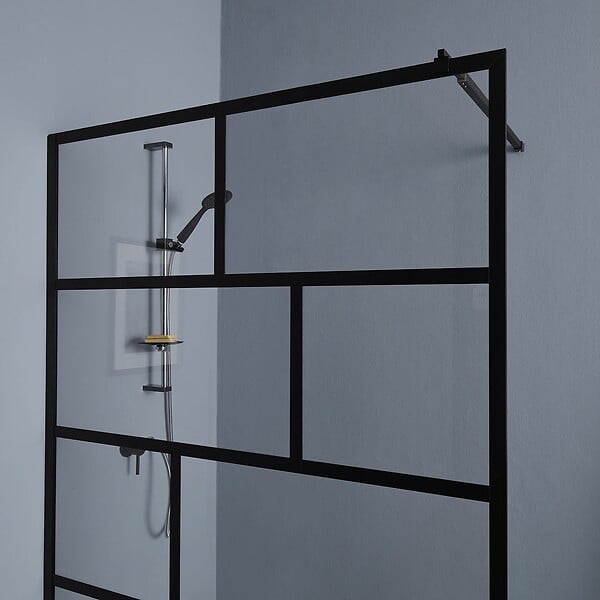 KIAMAMI VALENTINA - Cabine De Douche À L'italienne 110Cm Verre Clair Cadre Noir - large