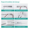 EMKE - EMKE Lampe murale LED pour salle de bain blanc, éclairage miroir 40 × 20 cm, lumière froide 6500 - vignette