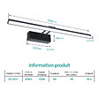 EMKE - EMKE Lampe murale LED pour salle de bain noir, éclairage miroir 40 × 20 cm, lumière froide 6500 - vignette