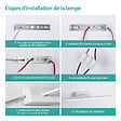 EMKE - EMKE Éclairage LED pour miroir de salle de bain blanc, lampe murale orientable 40 × 20 cm, lumière neutre 4200 K - vignette