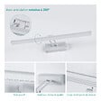 EMKE - EMKE Éclairage LED pour miroir de salle de bain blanc, lampe murale orientable 40 × 20 cm, lumière neutre 4200 K - vignette