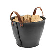 DIXNEUF - Panier à bûches pneu recyclé Tinos noir 8 bûches - vignette