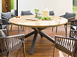 HESPERIDE - Table de jardin ronde alu/acacia Oriengo Graphite - 8 places - Hespéride - vignette