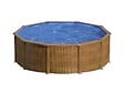 GRE - Piscine acier aspect bois Sicilia ronde 3,20 x 1,22 m - Gré - vignette