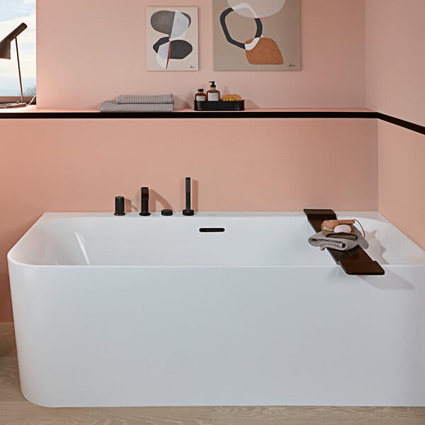 VILLEROY ET BOCH - Villeroy & Boch Loop & Friends Baignoire murale pour installation en angle à droite SQUARE 1800 x 800 mm Blanc - large