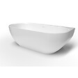 SWISS AQUA TECHNOLOGIES - Swiss Aqua Technologies Lesly 170 x 82 cm Baignoire semi-îlot en marbre coulé, sans pieds, blanc (LE1700) - vignette