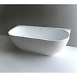 SWISS AQUA TECHNOLOGIES - Swiss Aqua Technologies Lesly 170 x 82 cm Baignoire semi-îlot en marbre coulé, sans pieds, blanc (LE1700) - vignette