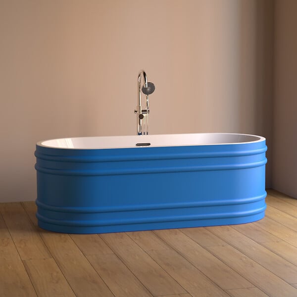 PLANETE BAIN - Baignoire îlot design 180x80 cm - Bleu style Haussmannien - Acrylic Lucite® - large