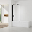 SWISS AQUA TECHNOLOGIES - 150x80 cm Pare-baignoire pivotant en verre, orientation gauche et droite, noir (SATVZUNIKCT80) - vignette