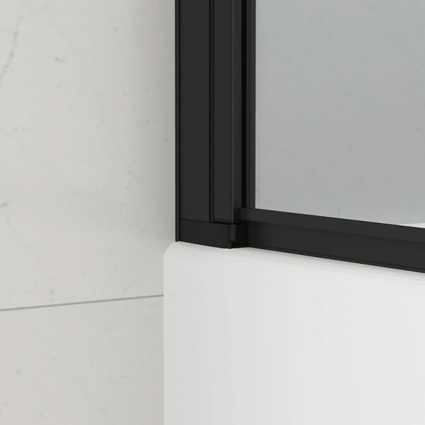 SWISS AQUA TECHNOLOGIES - 150x80 cm Pare-baignoire pivotant en verre, orientation gauche et droite, noir (SATVZUNIKCT80) - large