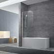 SWISS AQUA TECHNOLOGIES - Pare-baignoire avec un panneau pivotant en verre, 150x75cm, Chrome (SATVZUNIKCRT75) - vignette