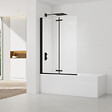 SWISS AQUA TECHNOLOGIES - Swiss Aqua Technologies 150x105 cm SK Pare-baignoire en verre 2 volets pliants, orientation gauche et droite, noir (SATVZSKNEW105C) - vignette
