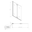 SWISS AQUA TECHNOLOGIES - Swiss Aqua Technologies 150x105 cm SK Pare-baignoire en verre 2 volets pliants, orientation gauche et droite, noir (SATVZSKNEW105C) - vignette
