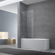SWISS AQUA TECHNOLOGIES - Swiss Aqua Technologies 150x80 cm TGD NEW Pare-baignoire pivotant en verre, orientation gauche et droite, chrome (SATTGVZO150CRT) - vignette