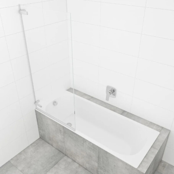 SWISS AQUA TECHNOLOGIES - Swiss Aqua Technologies 150x80 cm TGD NEW Pare-baignoire pivotant en verre, orientation gauche et droite, chrome (SATTGVZO150CRT) - large