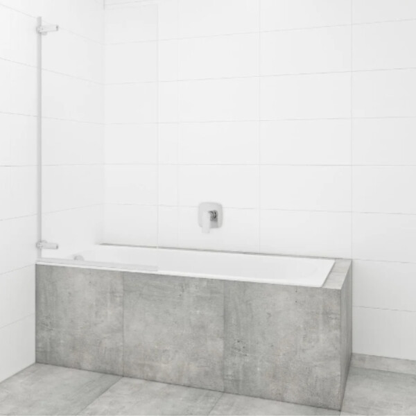 SWISS AQUA TECHNOLOGIES - Swiss Aqua Technologies 150x80 cm TGD NEW Pare-baignoire pivotant en verre, orientation gauche et droite, chrome (SATTGVZO150CRT) - large