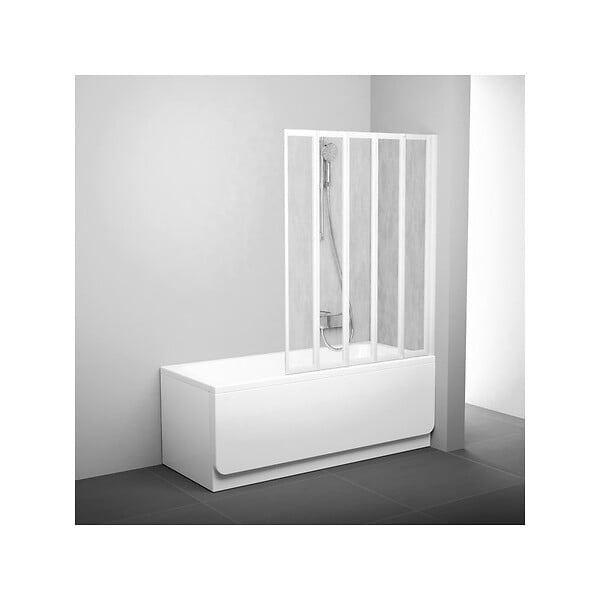 RAVAK - Supernova Pare-baignoire pliable, 5 parties, 133x100cm, Blanc (VS5R0) - large
