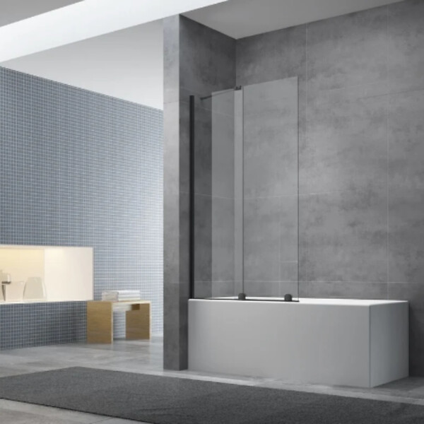 SWISS AQUA TECHNOLOGIES - Swiss Aqua Technologies Walk-In Xmotion Pare baignoire 150x117,5 cm, noir (SATWIXMVZ150C) - large