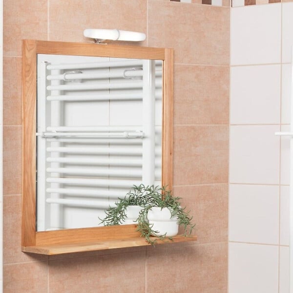 SWISS AQUA TECHNOLOGIES - Swiss Aqua Technologies Miroir avec étagère Naturel Home 60x61,5 cm, bois (HOMEZRC) - large