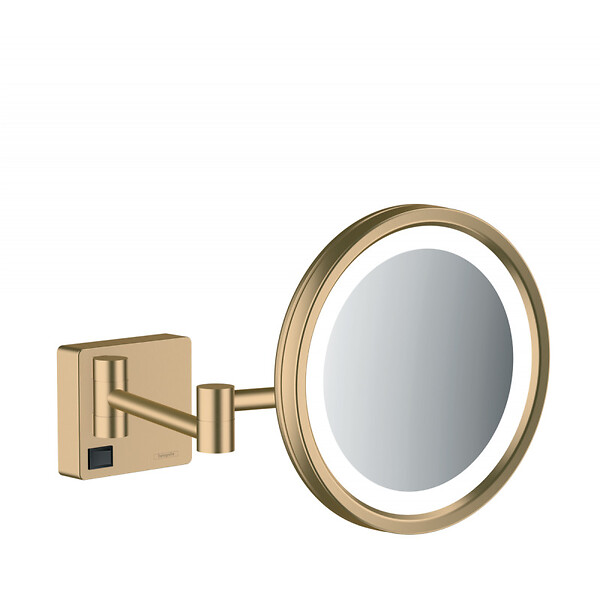 HANSGROHE - Hansgrohe AddStoris Miroir cosmétique mural avec éclairage LED, Bronze brossé (41790140) - large