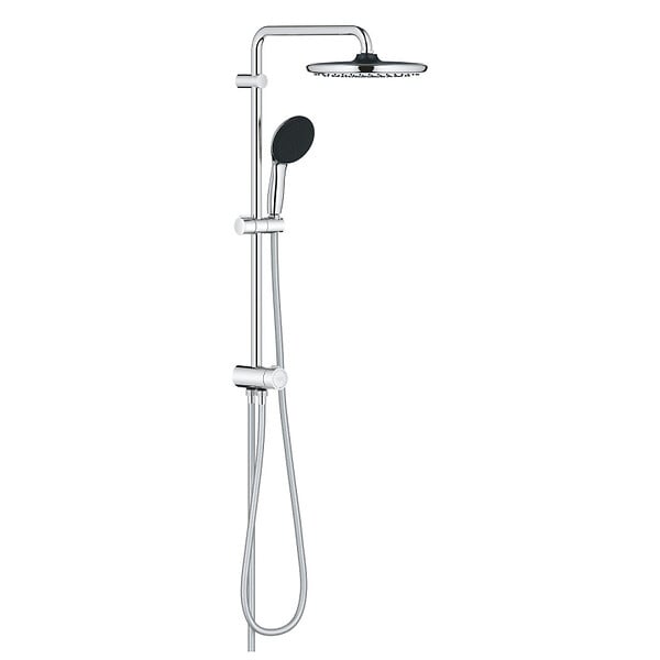 GROHE - Vitalio Start System 250  Colonne de douche avec inverseur manuel + Douche de tête 2 jets + Douchette 2 jets, chrome (G26680001) - large