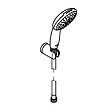 GROHE - Vitalio Start 110 Set de douche avec support mural + Douchette 3 jets, chrome (G26769001) - vignette