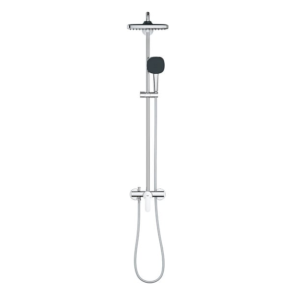 GROHE - Grohe Vitalio Comfort 250 Colonne de douche avec mitigeur monocommande + Douche de tête + Douchette 2 jets, chrome (G26985001) - large