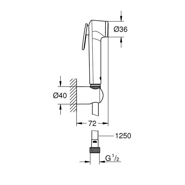 GROHE - Tempesta-F Trigger Spray 30 Ensemble de douche 1 jet avec support mural, cool sunrise (27513GL1) - large