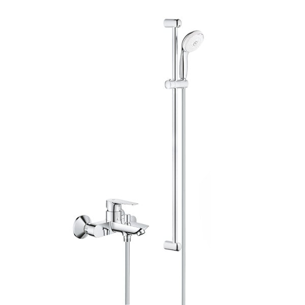 GROHE - Grohe Tempesta 100 ensemble de douche 3 jets + mitigeur monocommande bain/douche, chrome (23914001-28789002) - large